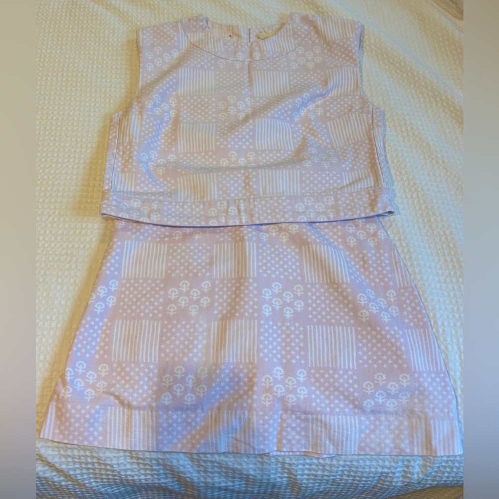Julia Amory Top and Skirt Set in Patchwork Ballet Pink